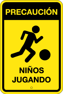 Señalización para exterior niños jugando, en lámina de aluminio blanco